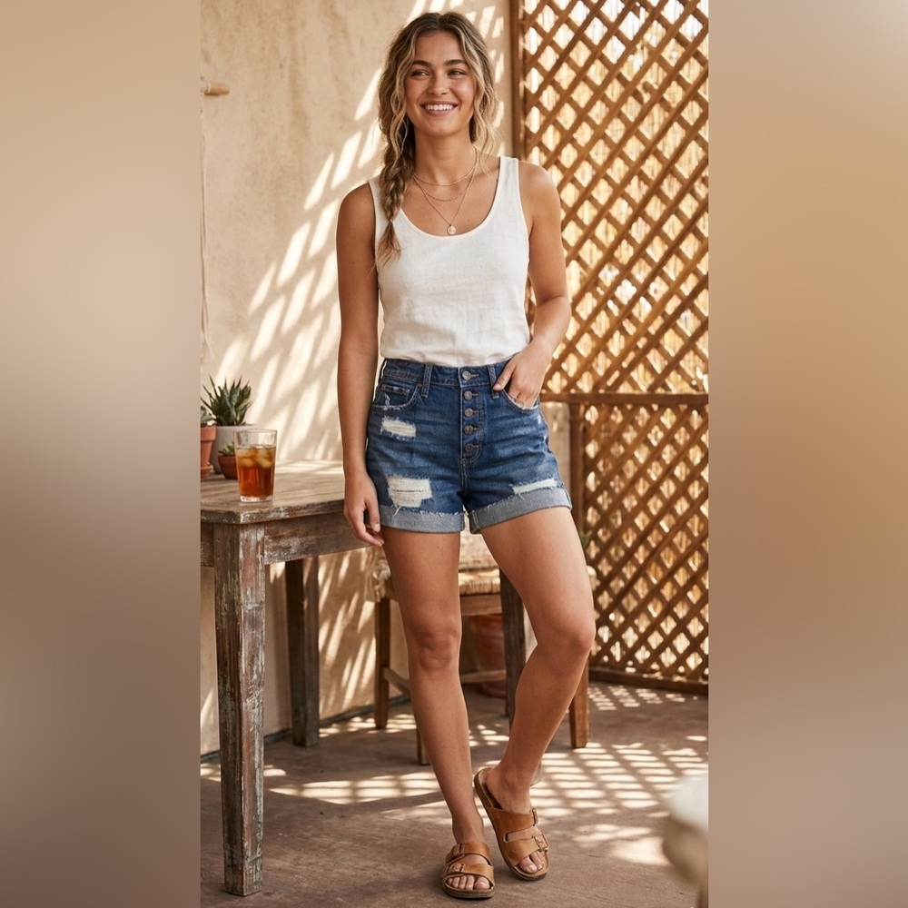 Hollister Distressed Blue Jean Shorts